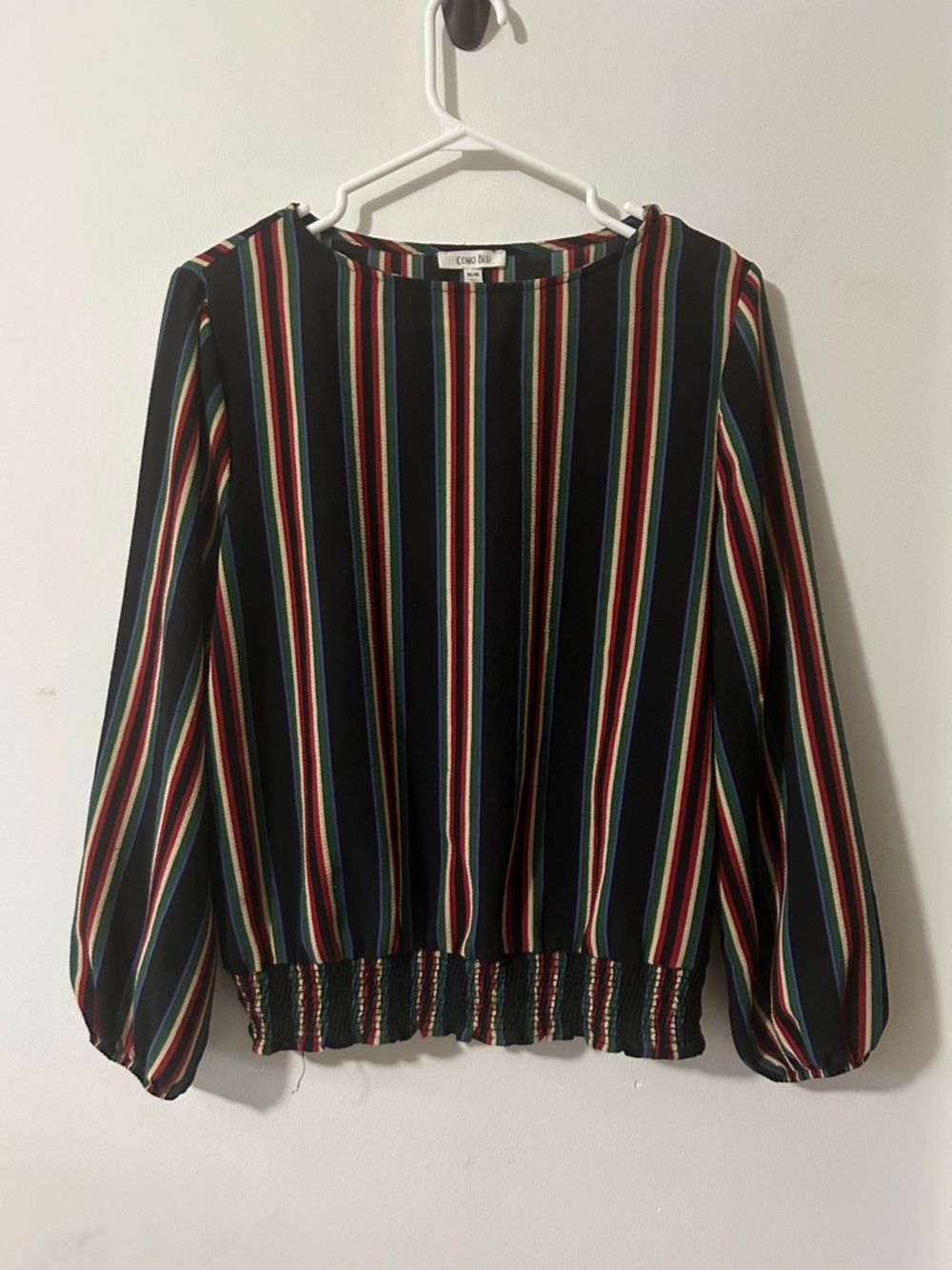 Como Blu‎ Women’s Striped Long Sleeve Blouse